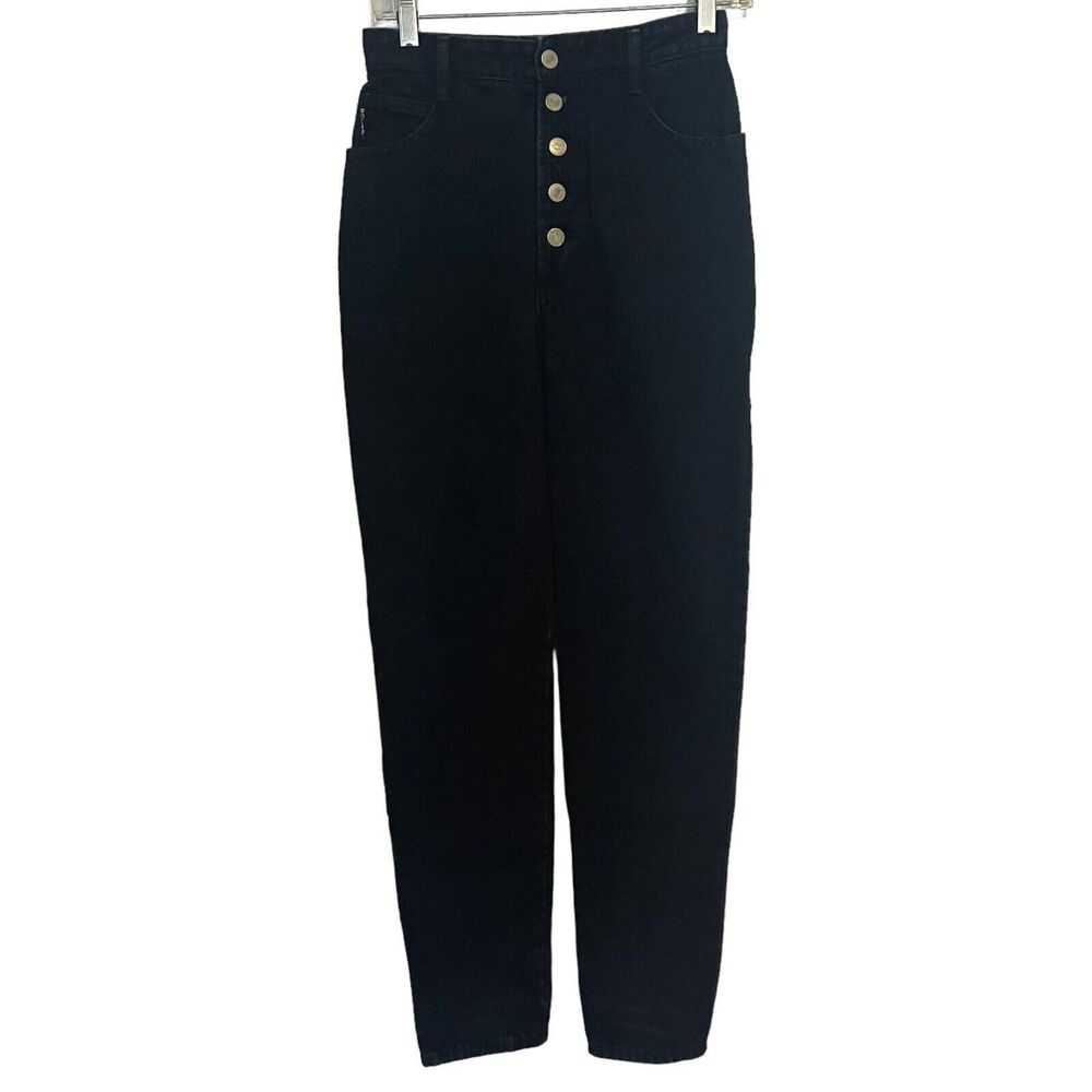 Bongo Skinny Mom Pants Juniors Size 5 Black High Rise Button Fly